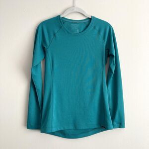 Patagonia Womens Small Teal Midweight Capilene Baselayer Shirt Long Sleeves